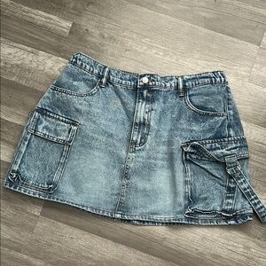 SHEIN Blue Cargo Mini Skirt Casual